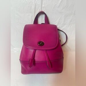 Coach Small 3334  Leather Turnlock Limited Edition Backpack in Hot Pink